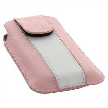 XiRRiX Vertikal Kunstleder/ Kunstleder Tasche - mit Klettverschluss - Größe: S - Pink/ Weiß