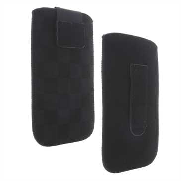 Vertikal / Köcher Tasche mit Ausziehhilfe & Klettverschluss, Innenmaß: 122 x 64mm, B Racing, schwarz