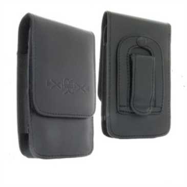 XiRRiX Vertikal Kunstleder Tasche mit Gürtelclip+Schlaufe - Innenmaß: 113 x 58 x 16 mm (S) - Schwarz