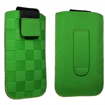 Vertikal / Köcher Tasche mit Ausziehhilfe & Klettverschluss - Innenmaß: 105 x 61 mm, B Racing, Grün