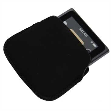 Tasche Etui Schutzhülle aus hochwertigem Kunstleder für Apple iPod Nano 6G, iPod Nano 7G - schwarz