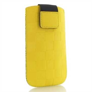 Vertikal / Köcher Tasche mit Ausziehhilfe & Klettverschluss, Innenmaß: 122 x 64 mm, B Racing, Gelb