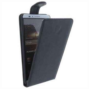 Flip-Style Kunstleder Tasche Vertikal mit Halterung für Huawei Ascend Mate 7 - schwarz