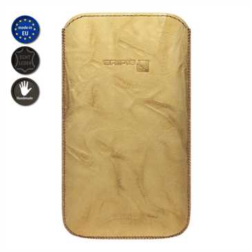 Gripis Echt Leder Tasche - Slider - Größe 10 - beige (Handmade / Made in EU)