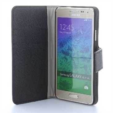 BookStyle Tasche Vertikal mit Halterung für Samsung Galaxy A7 (2016) - Schwarz