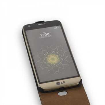 Flip-Style Tasche Vertikal für LG G5 - mit Halterung - Schwarz