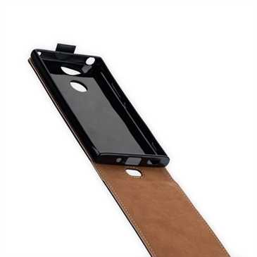 Flip-Style Tasche Vertikal für Sony Xperia XA2 - mit Halterung - schwarz