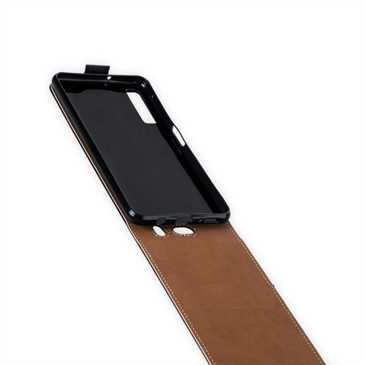 Flip-Style Tasche Vertikal für Samsung Galaxy A7 (2018) - mit Halterung - schwarz