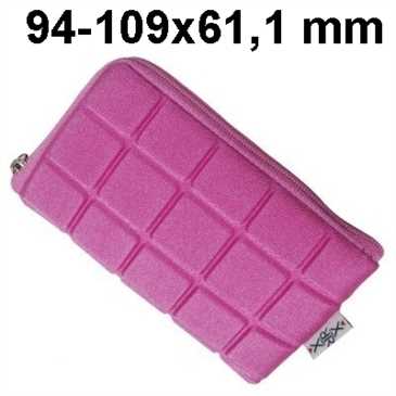 XiRRiX Neopren Handy/ Kamera Tasche - Höhe 94 - 109 x Breite 61,1 mm - mit Reißverschluss - Pink