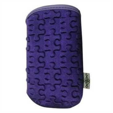 XiRRiX Soft Neopren Handy Tasche - M - Puzzle - violet