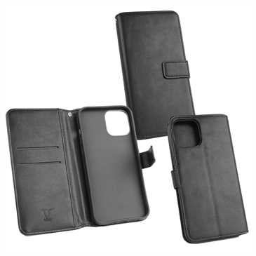 Book Wallet Tasche für Apple iPhone 12 Pro Max - mit Halterung - schwarz