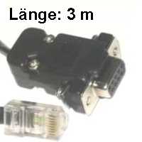 ISDN S0 Verbindungskabel 3 m - RJ45 Stecker > SUB D 9pol Buchse - ISDN-Verbindungskabel - 3m - sw