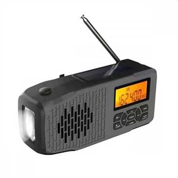 Solar, Dynamo AM/FM/NOAA Kurbelradio Taschenlampe Notfall SOS-Alarm, Outdoor Notstromquelle, Display