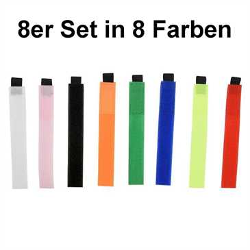Klett-Kabelbinder 8er Set in 8 verschiedenen Farben