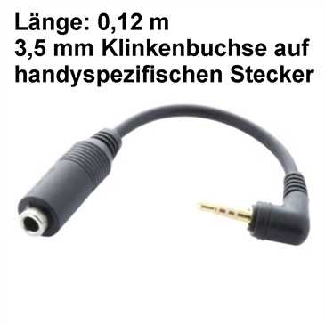 Audio Adapterkabel 0,12 m - handyspezifischer Stecker auf 3,5 mm Klinkenbuchse AV Ausgang