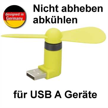 HR Mini Ventilator passend für Geräte mit USB A Anschluss - grün (Designed in Germany)