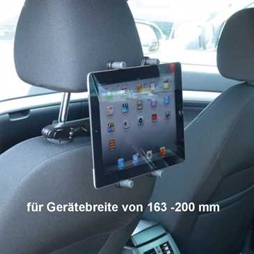 Auto Halter Tablet Kopfstütze & Saugfuß für Tablets von 163 - 200 mm Breite, schwarz