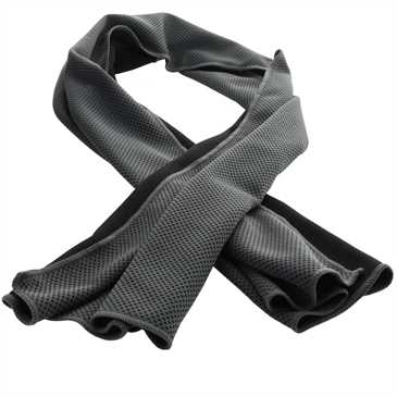 XiRRiX Kühlhandtuch Sport Fitnesshandtuch mit Cool Effekt - 100 x 30 cm, schwarz/grau