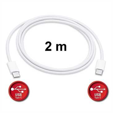 Apple MLL82ZM/A 2 m- USB C auf USB C - Kabel - weiß (Polybeutel)