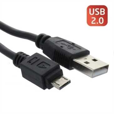 USB-Micro Kabel - USB-A Stecker an Micro-USB A Stecker 2.0 - 1,8 m - schwarz