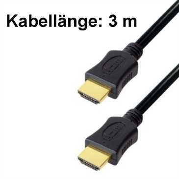 High Speed HDMI™-Kabel 3 m - Economy - mit Ethernet, vergoldete Kontakte - schwarz