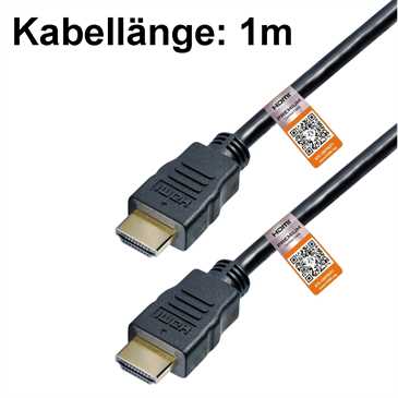 HDMI Premium zertifiziertes Kabel 1 m - für Datenraten bis 18 Gbit/s, 60Hz, HDMI 2.0, 3D, UHD/4K