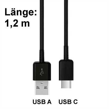 Samsung USB Daten-/ Ladekabel 1,2 m - EP-DG970BBE - USB A 2.0 auf USB C 3.1- 1,2 m - schwarz