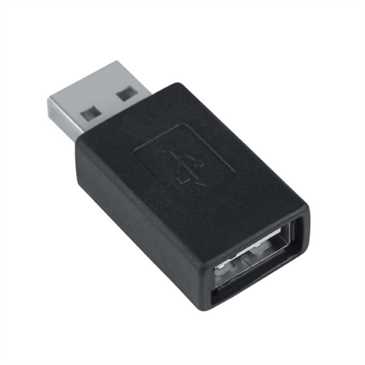 USB Schnell Ladeadapter - Smart Adapter USB A auf USB A - Laden durch Intelligenten IC - Schwarz