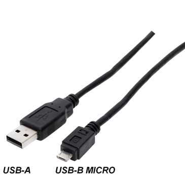 USB Daten-/ Ladekabel 5 m, mit 40% mehr Ladeleistung - USB-A Stecker > USB-B-Micro Stecker, schwarz