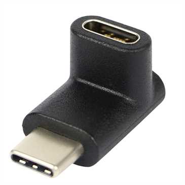 USB Adapter USB C Buchse auf USB C Stecker - 90° abgewinkelt - schwarz