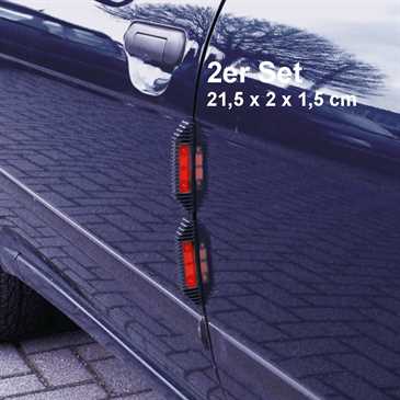 Auto Türkantenschutz Größe: 21,5 x 2 x 1,5 cm, 2er Set mit Reflektor, aufsteckbar, schwarz/ rot