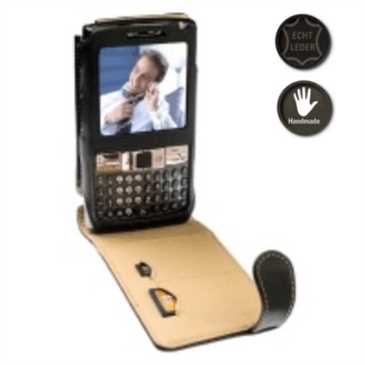 Krusell Orbit Flex Multidapt® Echt Ledertasche 75410 für Samsung Epix SGH-i907 - schwarz/ beige