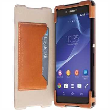 Krusell Tasche Kiruna Book Wallet 60203 für Sony Xperia Z3+, Xperia Z3+ Dual, Xperia Z4 - Camel