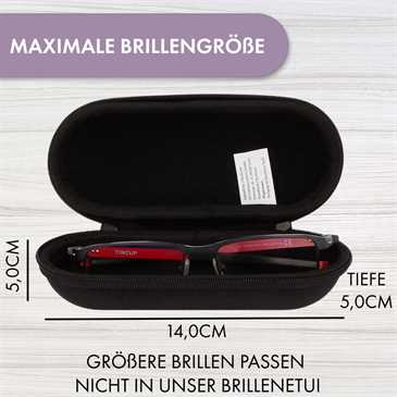 XiRRiX AntiSchock Brillen Hardcase Etui Brillenbox, Brillenetui, Innenmaß: 14 x 5 x 5 cm, schwarz